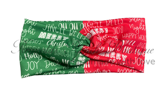 Toddler Christmas words headband